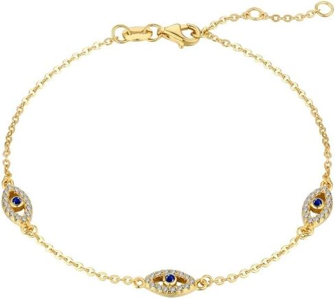 14K Gold Evil Eye Hamsa Hand Bracelets for Women Gold Moissanite Blue Eye Bracelet for Her in Saudi Arabia