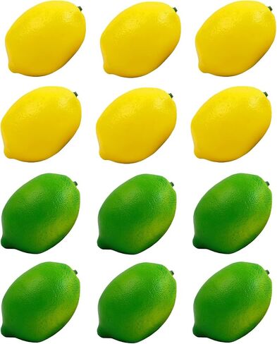 12 Pcs Artificial Lemons and Limes Fake Lemons Limes Set Realistic Fake Fruit for Home Kitchen Decor Yellow & Green Lemon Mixed Set for Photography Props Table Centerpieces Party Decoration in Saudi Arabia