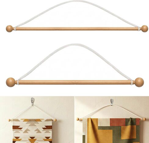 holoith 2 Pack Wooden Tapestry Hangers Tapestry Hanging Rod Adjustable Wood Rug Hanger 16-32 Inch Wall Hanging Tapestries Rods Rug Hangers for Walls in Saudi Arabia