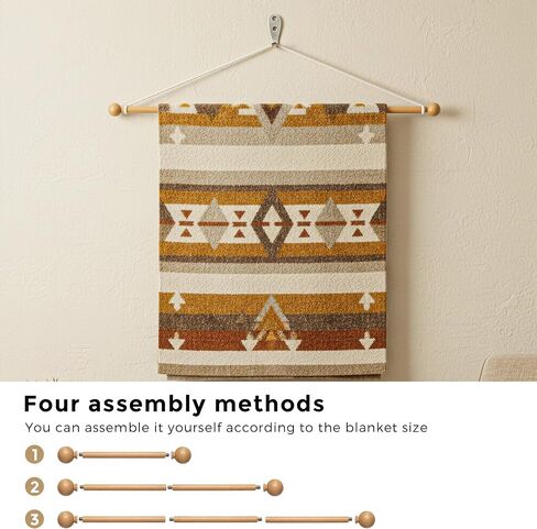 holoith 2 Pack Wooden Tapestry Hangers Tapestry Hanging Rod Adjustable Wood Rug Hanger 16-32 Inch Wall Hanging Tapestries Rods Rug Hangers for Walls in Saudi Arabia