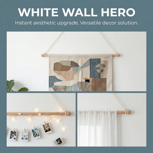 holoith 2 Pack Wooden Tapestry Hangers Tapestry Hanging Rod Adjustable Wood Rug Hanger 16-32 Inch Wall Hanging Tapestries Rods Rug Hangers for Walls in Saudi Arabia