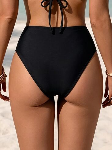 SWIMLANCE Women’s High Waisted Bikini Bottoms Tummy Control Ruched Bathing Suit Bottoms Full Coverage Swimsuit Bottoms in Saudi Arabia