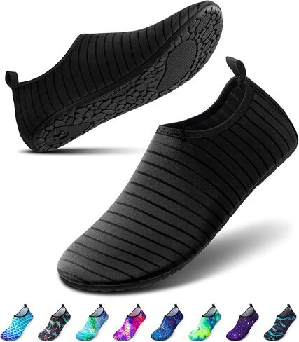 SIMARI Water Shoes for Women Men Swim Aqua Socks Beach Pool Essentials Barefoot Surf River Boat Kayak Sea Yoga Sand Exercise Sport Accessories Breathable Quick-Dry Adult Youth Kid Size SWS001 in Kuwait