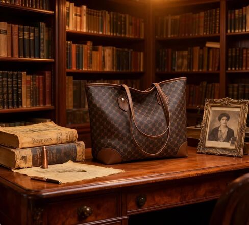 Crocodile-embossed crossbody bag with brown leather trim, classic pattern design, multiple compartments, professional-style zip-up shoulder bag，vintage purse in Kuwait