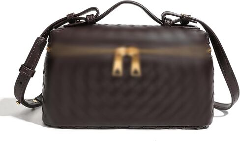 Woven Crossbody Bag Box Bag Women Handbag PU Leather Shoulder Bag Retro Handwoven Pouch Top Handle Purse in Saudi Arabia