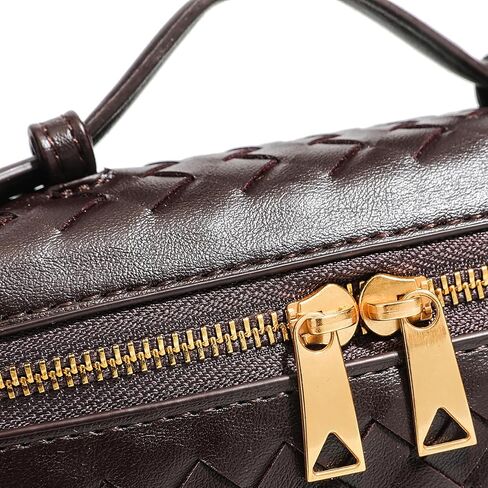 المنسوجة حقيبة كروسبودي صندوق حقيبة المرأة حقيبة يد بولي Leather حقيبة كتف جلدية الرجعية الحقيبة المنسوجة يدويا محفظة بمقبض علوي in Kuwait