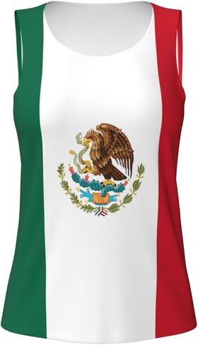 Women Tank Tops Sleeveless Vest Mexico Flag Pattern for Casual Gym Athletic Running Workout in Saudi Arabia