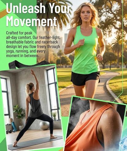 4 Pack Dry Fit Racerback Tank Tops for Women Athletic Workout Shirt in Kuwait