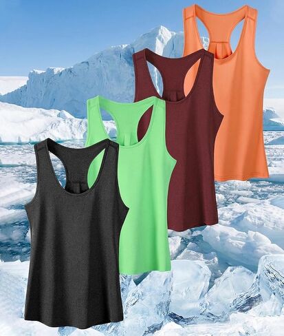 4 Pack Dry Fit Racerback Tank Tops for Women Athletic Workout Shirt in Kuwait