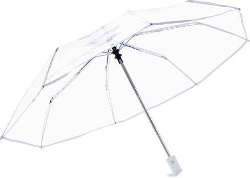 JUYO VONSAN Clear Wedding Umbrella Bulk Lightweight Aluminum & Fiberglass Frame Transparent Automatic Folding Rain Umbrella in Saudi Arabia