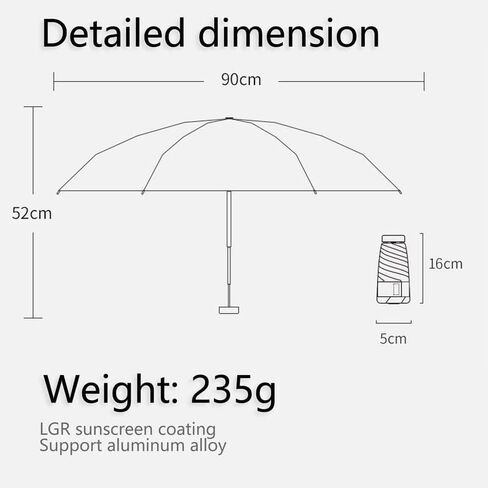 Small Mini Umbrella For Travel Compact UV Umbrella For Sun&Rain Windproof Lightweight Simple Color Flod Umbrella For Women Man Kids（Orange Pink） in Saudi Arabia