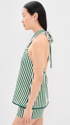 Bailey Rose Women's Green Stripe Romper in Kuwait