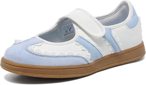 Lxuan Women's Retro Lace Decor Loafers Sneakers, Comfortable Slip-On Flat Fashion Walking Shoes in Saudi Arabia