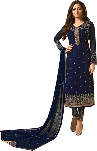 women's ready to wear georgette embroidered straight style salwar kameez 2601 in Saudi Arabia