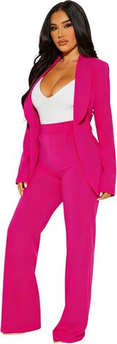 Women 2 Piece Blazer Set Wrap Belted Blazer and Flare Pants Set Lightweight Business Casual Outfit Wedding Suit in Saudi Arabia