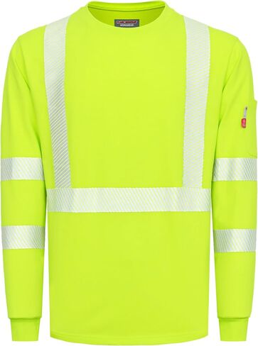 VATRENUS FR Shirts for Men High Visibility Flame Resistant Shirts 6oz Hi-Vis Reflective Shirts Men's Safety Shirts for Work in Saudi Arabia