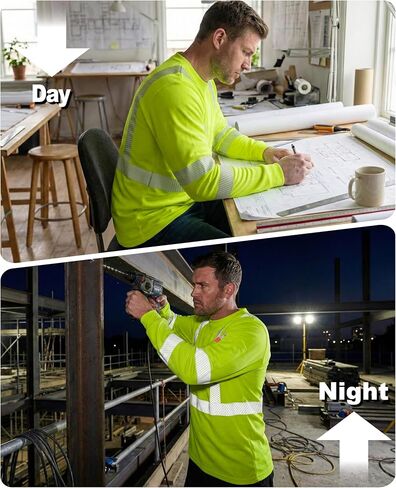 VATRENUS FR Shirts for Men High Visibility Flame Resistant Shirts 6oz Hi-Vis Reflective Shirts Men's Safety Shirts for Work in Saudi Arabia
