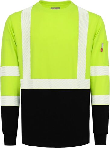 VATRENUS FR Shirts for Men High Visibility Flame Resistant Shirts 6oz Hi-Vis Reflective Shirts Men's Safety Shirts for Work in Saudi Arabia