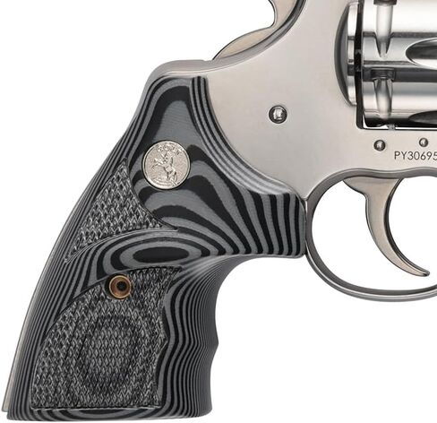 Altamont Colt Python Boot Grip - Grey/Black G10 Checkered with Silver Medallions LIC in Saudi Arabia