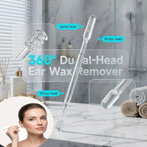 New Dual-Ended Sticky Ear Cleaning Sticks, 48Pcs Reusable and Washable Earwax Removal Tool, 360° Safe Ear Wax Removal for Adults, Eco-Friendly Gentle Resin Gel Ear Stick | resin gel ear stick in Saudi Arabia