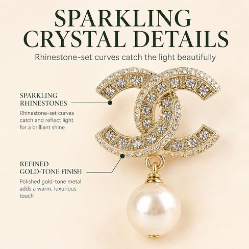 Gold Tone Crystal Pearl Drop Earrings Faux Pearl Pendant Jewelry for Women – Wedding Party Evening Wear in Kuwait