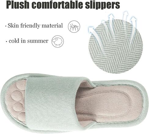 Dokela Womens Open Toe House Slippers Breathable Slip-on Indoor Slippers with Memory Foam Soft Machine Washable Bedroom Home Shoes in Kuwait