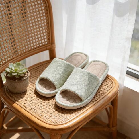 Dokela Womens Open Toe House Slippers Breathable Slip-on Indoor Slippers with Memory Foam Soft Machine Washable Bedroom Home Shoes in Kuwait