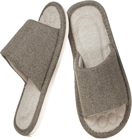 Dokela Womens Open Toe House Slippers Breathable Slip-on Indoor Slippers with Memory Foam Soft Machine Washable Bedroom Home Shoes in Saudi Arabia