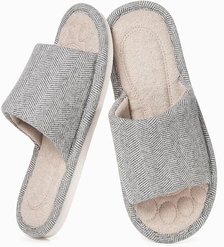 Dokela Womens Open Toe House Slippers Breathable Slip-on Indoor Slippers with Memory Foam Soft Machine Washable Bedroom Home Shoes in Kuwait