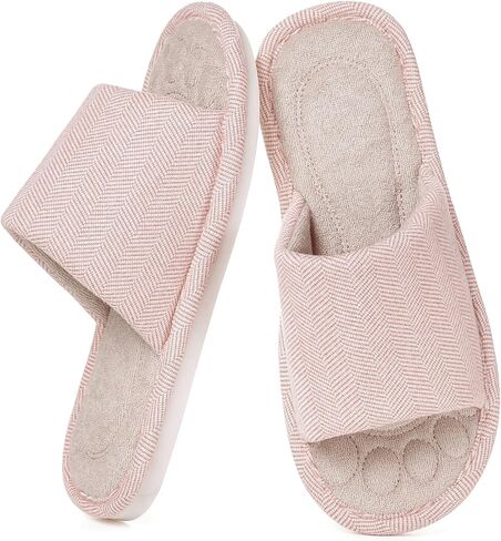 Dokela Womens Open Toe House Slippers Breathable Slip-on Indoor Slippers with Memory Foam Soft Machine Washable Bedroom Home Shoes in Kuwait