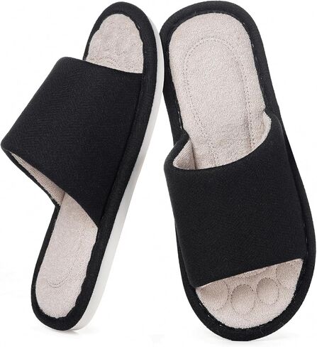 Dokela Womens Open Toe House Slippers Breathable Slip-on Indoor Slippers with Memory Foam Soft Machine Washable Bedroom Home Shoes in Kuwait