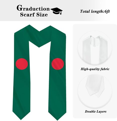 Bangladesh Country Flag Graduation Stole Sash Double-Layer Ceremonial Scarf in Saudi Arabia
