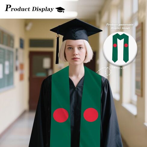 Bangladesh Country Flag Graduation Stole Sash Double-Layer Ceremonial Scarf in Saudi Arabia