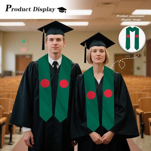 Bangladesh Country Flag Graduation Stole Sash Double-Layer Ceremonial Scarf in Saudi Arabia