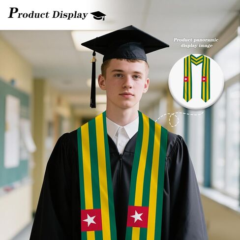 Togo Country Flag Graduation Stole Sash Double-Layer Ceremonial Scarf in Saudi Arabia