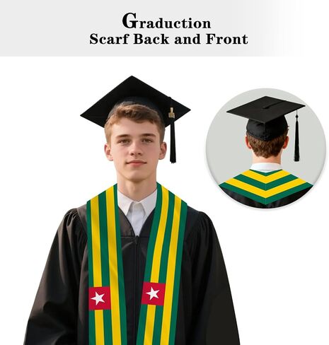 Togo Country Flag Graduation Stole Sash Double-Layer Ceremonial Scarf in Saudi Arabia