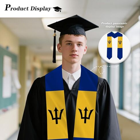 Barbados Country Flag Graduation Stole Sash Double-Layer Ceremonial Scarf in Saudi Arabia