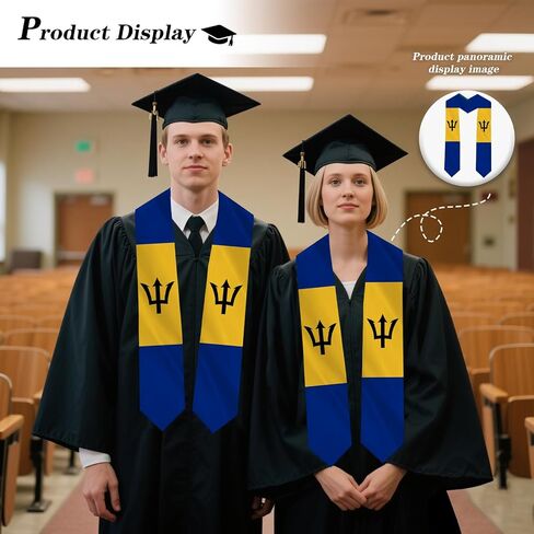 Barbados Country Flag Graduation Stole Sash Double-Layer Ceremonial Scarf in Saudi Arabia