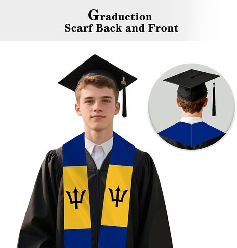 Barbados Country Flag Graduation Stole Sash Double-Layer Ceremonial Scarf in Saudi Arabia