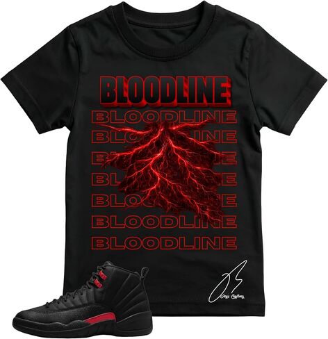 قميص يناسب 12 Bloodline Red، تي شيرت برسومات رياضية متطابقة، أفضل هدية، ملابس رجالية، قمصان علوية للجنسين in Kuwait
