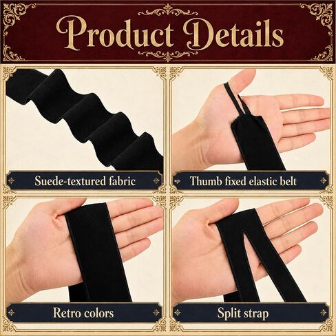 2 Pair Halloween Medieval Hand Wraps, Adjustable Renaissance Arm Wrap, Renaissance Faux Suede Bracer for LARP Cosplay Costume in Saudi Arabia