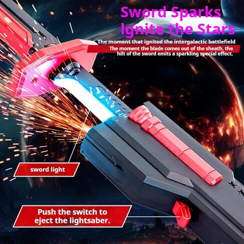 Cyberpunk Sword - 31.4 inches 7 Color LED Light Saber Simulated Toys with Sound Effects and Smoke, Neon Lightsaber with USB-C Rechargeable for 14+ Years Old Teenager and Cosplay Rave Parties in Saudi Arabia