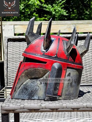 Mandalorian Super Commando Maul Style Helmet With Inner Liner Best Gift & Halloween Costume, Standard, Rustic Black, US298 in Saudi Arabia