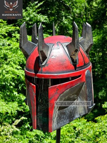 Mandalorian Super Commando Maul Style Helmet With Inner Liner Best Gift & Halloween Costume, Standard, Rustic Black, US298 in Saudi Arabia