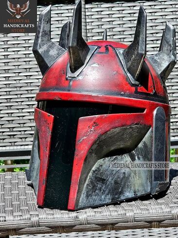 Mandalorian Super Commando Maul Style Helmet With Inner Liner Best Gift & Halloween Costume, Standard, Rustic Black, US298 in Saudi Arabia