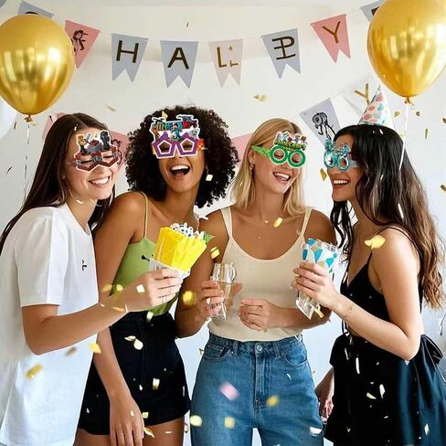 16Pcs Pixel Party Set, Party Decorative Glasses, Cosplay Decorative Glasses, Suitable for Witch Hunter Group Birthday Parties, Children's Birthday Party Gifts. in Saudi Arabia
