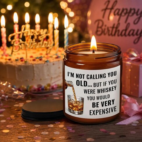 Funny Birthday Gifts for Women Men, 40th 50th 60th 70th 80th Birthday Gifts for Mom Dad Grandpa Husband Boyfriend Best Friend Sister Uncle Brother Coworker, Age Humor Novelty Candle Gift, 9 Oz in Saudi Arabia