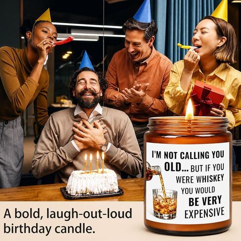 Funny Birthday Gifts for Women Men, 40th 50th 60th 70th 80th Birthday Gifts for Mom Dad Grandpa Husband Boyfriend Best Friend Sister Uncle Brother Coworker, Age Humor Novelty Candle Gift, 9 Oz in Saudi Arabia