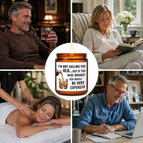 Funny Birthday Gifts for Women Men, 40th 50th 60th 70th 80th Birthday Gifts for Mom Dad Grandpa Husband Boyfriend Best Friend Sister Uncle Brother Coworker, Age Humor Novelty Candle Gift, 9 Oz in Saudi Arabia