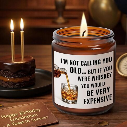 Funny Birthday Gifts for Women Men, 40th 50th 60th 70th 80th Birthday Gifts for Mom Dad Grandpa Husband Boyfriend Best Friend Sister Uncle Brother Coworker, Age Humor Novelty Candle Gift, 9 Oz in Saudi Arabia
